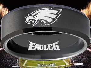 Philadelphia Eagles Ring Black Wedding Band | Sizes 6-13 #eagles