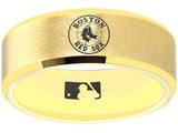 Boston Red Sox Ring Red Sox Wedding Ring Matte Gold Sizes 6 - 13 #redsox