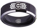 Chicago Cubs Ring Black & Silver Wedding Ring Sizes 4 - 17 #chicago #cubs