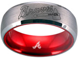 Atlanta Braves Ring Silver & Red Tungsten Wedding Ring Sizes 6 - 13 #atlanta #braves