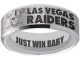 Las Vegas Raiders Ring Silver Tungsten Wedding Ring #Raiders #NFL