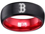 Boston Red Sox Ring Red Sox Wedding Ring Black & Red Sizes 6 - 13