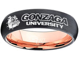 Gonzaga Bulldogs Ring Black & Rose Gold 6mm Wedding Ring Sizes 5 - 13 #gonzaga