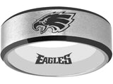 Philadelphia Eagles Ring Silver & Black Wedding Ring #philadelphia #eagles #nfl