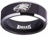 Philadelphia Eagles Ring Black & Silver Eagles Wedding Ring #eagles #nfl