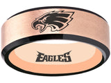 Philadelphia Eagles Ring Rose Gold & Black Wedding Ring #philadelphia #eagles #nfl