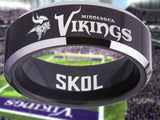 Minnesota Vikings Ring Black & Silver Wedding Band | Sizes 4 - 17 #vikings #skol #nfl