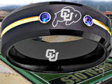 Colorado Buffaloes Ring Black & Blue CZ Wedding Band | Sizes 6-13 #buffs #ncaa