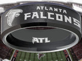 Atlanta Falcons Ring Black Wedding Band | Sizes 6 - 13 #atlanta #falcons #nfl