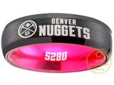 Denver Nuggets Ring: Black & Pink Wedding Band | Sizes 6-13 | #Denver #Nuggets #5280