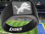 Detroit Lions Ring Black Titanium 10mm Ring | Sizes 8-12 #detroit #lions #nfl