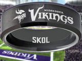 Minnesota Vikings Ring Black Wedding Band | Sizes 6-13 #vikings #skol #nfl