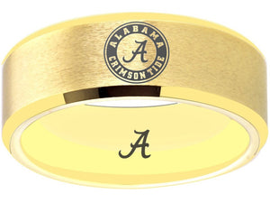 Alabama Crimson Tide Ring Gold Ring Tungsten Ring #alabama