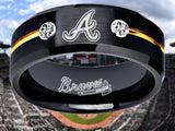 Atlanta Braves Ring Black & Gold CZ Tungsten Wedding Ring Sizes 6 - 13 #atlanta #braves