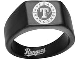 Texas Rangers Ring Black and Silver 10mm Ring | Sizes 8-12 #texasrangers #mlb