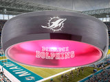 Miami Dolphins Ring Black & Pink Tungsten Wedding Ring #miami #dolphins #miamidolphins