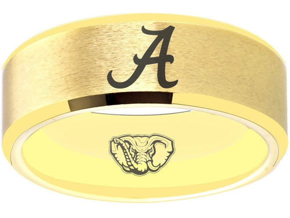 Alabama Crimson Tide Ring Gold Ring Tungsten Ring #alabama