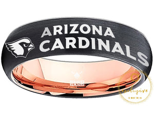 Arizona Cardinals Ring Black & Rose Gold Wedding Band | Sizes 5 - 13 #arizonacardinals #nfl