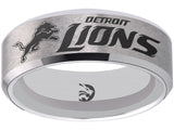 Detroit Lions Ring Silver Wedding Band | Sizes 6-13 #detroit #lions #nfl