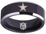 Dallas Cowboys Ring Black & Silver Wedding Band | Sizes 4-17 #dallascowboys