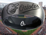 Baltimore Orioles Ring Orioles Gunmetal & Black Wedding Ring #orioles Sizes 6 - 13