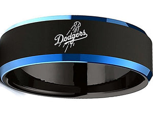 LA Dodgers Ring | Black & Blue Wedding Ring | Sizes 6-13 #dodgers