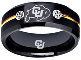 Colorado Buffaloes Ring Black & Gold CZ Wedding Band | Sizes 6-13 #buffs #ncaa