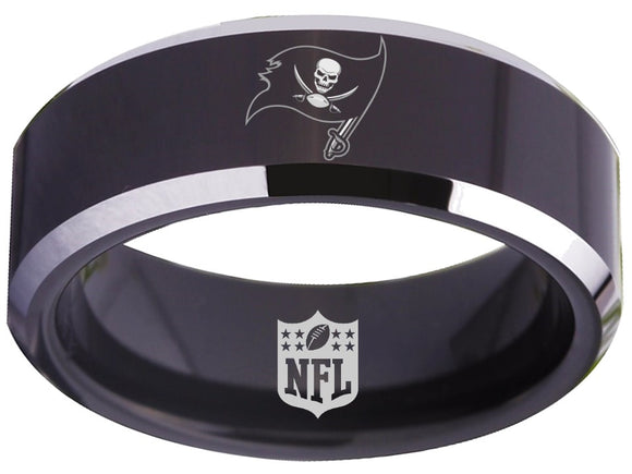 Tampa Bay Buccaneers Ring Buccaneers Logo Ring Black Wedding Band #bucs #nfl