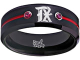 Texas Rangers City Connect Ring Black and Red CZ Wedding Band Style | Sizes 6-13 #texasrangers