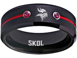 Minnesota Vikings Ring Black & Red CZ Wedding Band | Sizes 6-13 #vikings #skol #nfl