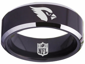 Arizona Cardinals Ring Black & Silver Wedding Ring #arizonacardinalsring