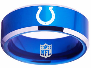 Indianapolis Colts Ring 8mm Tungsten Blue Ring NFL #colts