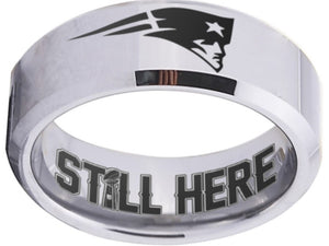 New England Patriots Ring Silver Patriots Logo We're Still Here #patriots