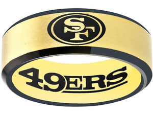 49ers Ring | Gold & Black Wedding Ring | Sizes 6-13 #49ers