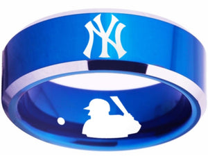 New York Yankees Ring Yankees Logo Ring Blue and Silver #newyork #yankees