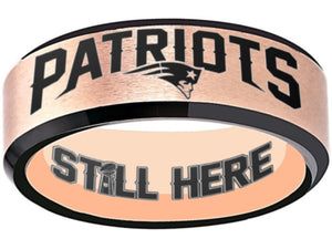 New England Patriots Ring matte Rose Gold Patriots Logo We're Still Here #patriots