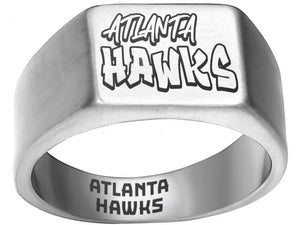 Atlanta Hawks Ring Silver Titanium Graffiti Ring Sizes 8-12 #atlanta #hawks