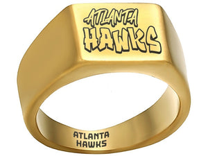 Atlanta Hawks Ring Gold Titanium Graffiti Ring Sizes 8-12 #atlanta #hawks