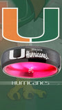 Miami Hurricanes Ring Black & Pink Wedding Band 6mm | Sizes 6-13 #miami #hurricanes #TheU