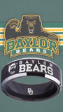 Baylor Bears Ring Black & Silver Wedding Band | Sizes 4-17 #bu #baylor #bears