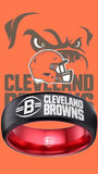 Cleveland Browns Ring Black & Red Wedding Band | Sizes 6-13 | #browns #dawgpound