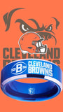 Cleveland Browns Ring Blue & Silver Wedding Band | Sizes 4-17 | #browns #dawgpound