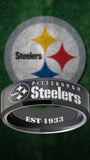 Pittsburgh Steelers Ring | Black Wedding Ring | Sizes 6-13