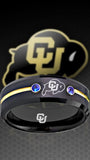 Colorado Buffaloes Ring Black & Blue CZ Wedding Band | Sizes 6-13 #buffs #ncaa