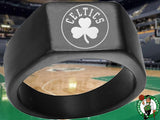 Boston Celtics Ring Clover Black 10mm Ring Sizes 8-12 #boston #celtics