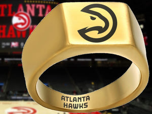 Atlanta Hawks Ring Gold Titanium Ring Sizes 8-12 #atlanta #hawks