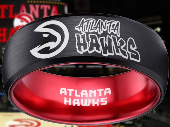 Atlanta Hawks Ring Black & Red Graffiti Wedding Ring Sizes 6-13 #atlanta #hawks