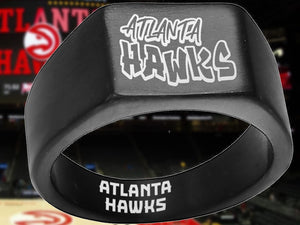 Atlanta Hawks Ring Black Titanium Ring Sizes 8-12 #atlanta #hawks