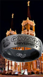 Gonzaga Bulldogs Ring Silver & Black Wedding Ring Sizes 6 - 13 #gonzaga #bulldogs