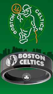 Boston Celtics Ring Black Wedding Ring Sizes 6 - 13 #celtics #nba